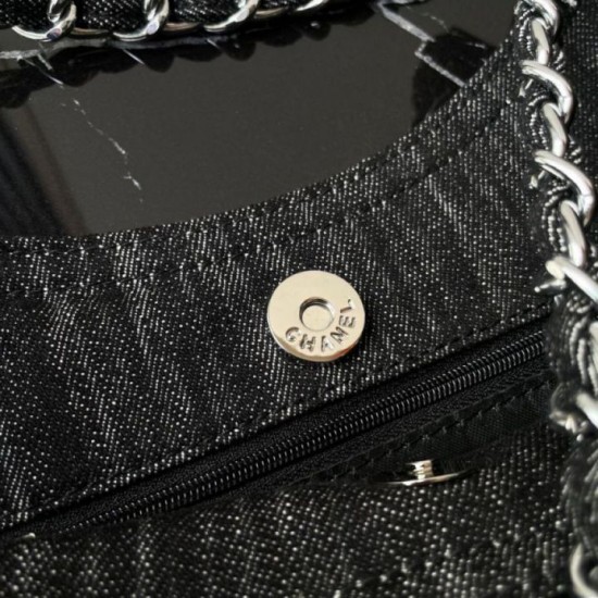 Replica di lusso Borsa tote Chanel vintega Denim XL Coco Cabas AS2138 Imitazioni Cloni Borsa tote Chanel vintega Denim XL Coco Cabas AS2138 firmate