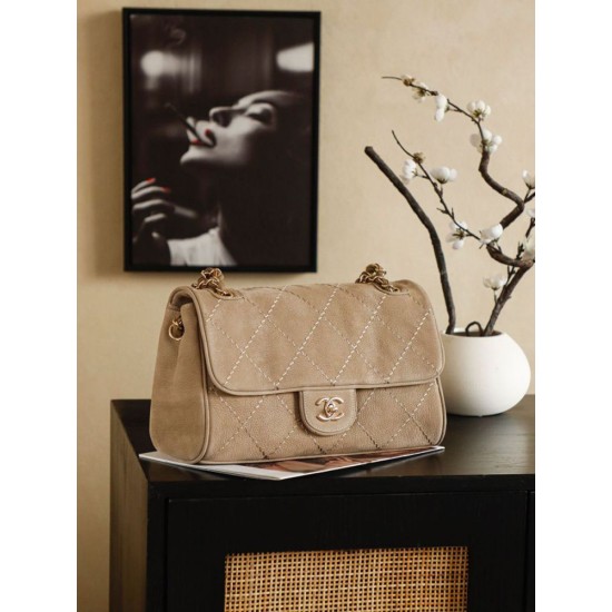 Replica di lusso Borse Chanel Maxi Flap scamosciata Marrone Imitazioni Replica Borse Chanel Maxi Flap scamosciata Marrone firmate