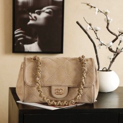 Replica Borse Chanel Maxi Flap scamosciata Marrone firmate