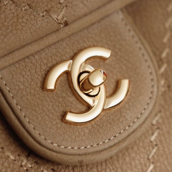 Replica di lusso Borse Chanel Maxi Flap scamosciata Marrone Imitazioni Replica Borse Chanel Maxi Flap scamosciata Marrone firmate