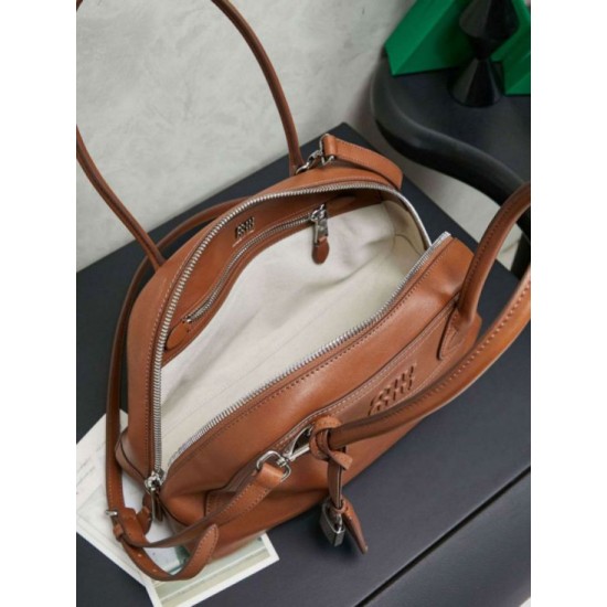 Replica di lusso Borse Imitazioni tote Miu Miu Vivant nappa 5BB199 marrone Imitazioni Cloni Borse Imitazioni tote Miu Miu Vivant nappa 5BB199 marrone firmate