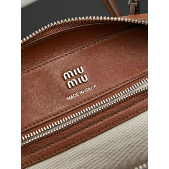 Replica di lusso Borse Imitazioni tote Miu Miu Vivant nappa 5BB199 marrone Imitazioni Cloni Borse Imitazioni tote Miu Miu Vivant nappa 5BB199 marrone firmate