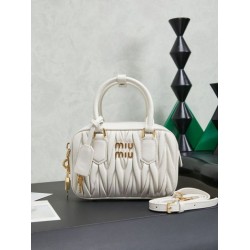 Borse tote Miu Miu Arcadie nappa trapuntata 5BB123 Bianco