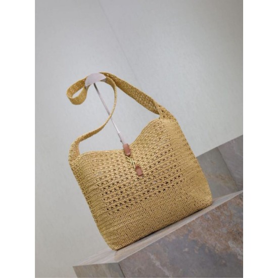 Replica di lusso Borsa hobo YSL Saint Laurent Le 5 à 7 in rafia Naturale Imitazioni Cloni Borsa hobo YSL Saint Laurent Le 5 à 7 in rafia Naturale firmate