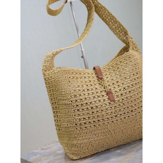 Replica di lusso Borsa hobo YSL Saint Laurent Le 5 à 7 in rafia Naturale Imitazioni Cloni Borsa hobo YSL Saint Laurent Le 5 à 7 in rafia Naturale firmate