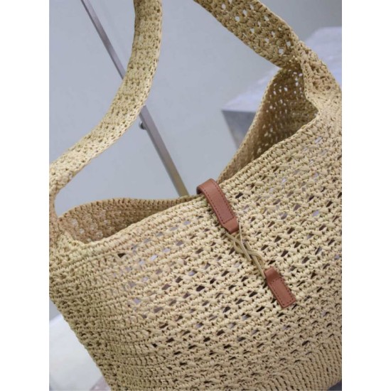 Replica di lusso Borsa hobo YSL Saint Laurent Le 5 à 7 in rafia Naturale Imitazioni Cloni Borsa hobo YSL Saint Laurent Le 5 à 7 in rafia Naturale firmate