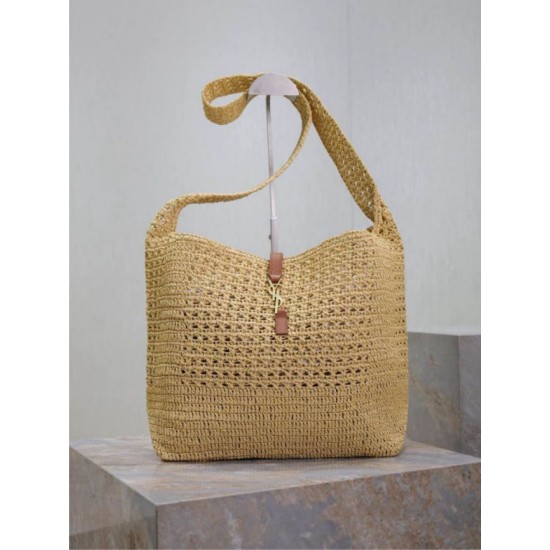 Replica di lusso Borsa hobo YSL Saint Laurent Le 5 à 7 in rafia Naturale Imitazioni Cloni Borsa hobo YSL Saint Laurent Le 5 à 7 in rafia Naturale firmate