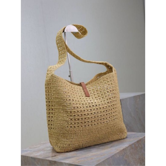 Replica di lusso Borsa hobo YSL Saint Laurent Le 5 à 7 in rafia Naturale Imitazioni Cloni Borsa hobo YSL Saint Laurent Le 5 à 7 in rafia Naturale firmate