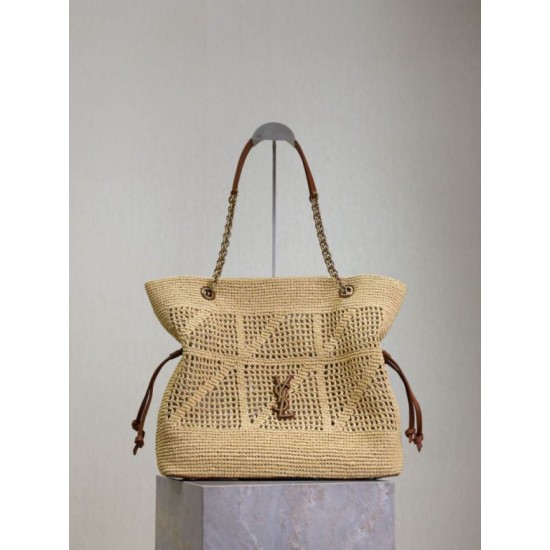 Replica di lusso Borse shopping Jamie YSL Saint Laurent Rafia Naturale Imitazioni Cloni Borse shopping Jamie YSL Saint Laurent Rafia Naturale firmate