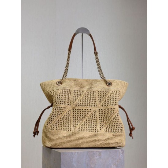 Replica di lusso Borse shopping Jamie YSL Saint Laurent Rafia Naturale Imitazioni Cloni Borse shopping Jamie YSL Saint Laurent Rafia Naturale firmate