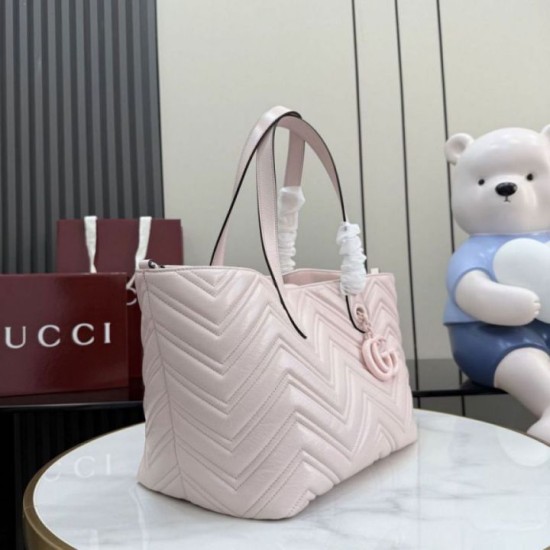 Replica di lusso Borsa tote media Gucci 855279 GG Marmont Rosa Imitazioni Replica Perfetta Borsa tote media Gucci 855279 GG Marmont Rosa firmate