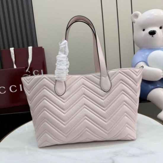 Replica di lusso Borsa tote media Gucci 855279 GG Marmont Rosa Imitazioni Replica Perfetta Borsa tote media Gucci 855279 GG Marmont Rosa firmate