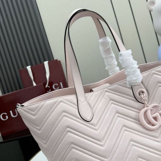 Replica di lusso Borsa tote media Gucci 855279 GG Marmont Rosa Imitazioni Replica Perfetta Borsa tote media Gucci 855279 GG Marmont Rosa firmate