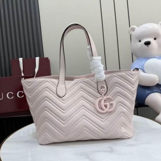 Replica di lusso Borsa tote media Gucci 855279 GG Marmont Rosa Imitazioni Replica Perfetta Borsa tote media Gucci 855279 GG Marmont Rosa firmate