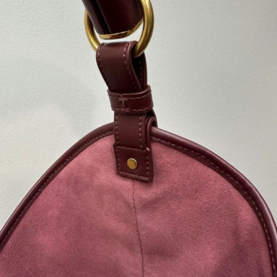 Replica di lusso Borsa a tracolla grande YSL Saint Laurent Mombasa Borgogna Imitazioni Cloni Borsa a tracolla grande YSL Saint Laurent Mombasa Borgogna firmate