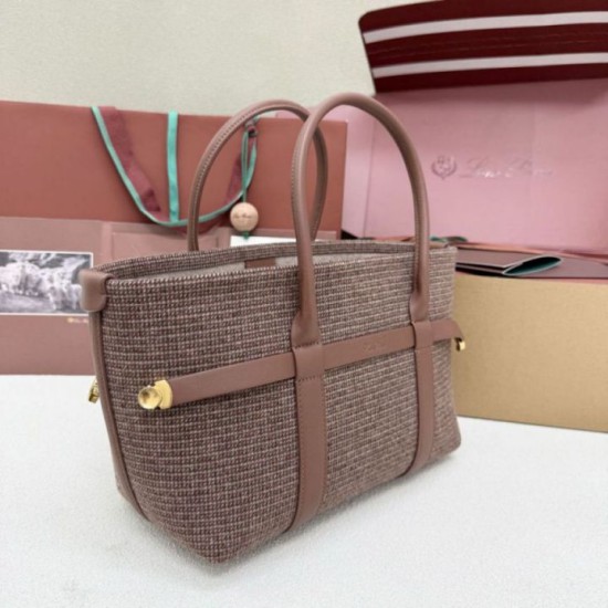 Replica di lusso Borsa shopper Loro Piana Ghiera Marrone Imitazioni Cloni Borsa shopper Loro Piana Ghiera Marrone firmate