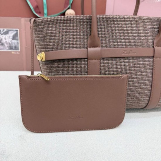 Replica di lusso Borsa shopper Loro Piana Ghiera Marrone Imitazioni Cloni Borsa shopper Loro Piana Ghiera Marrone firmate