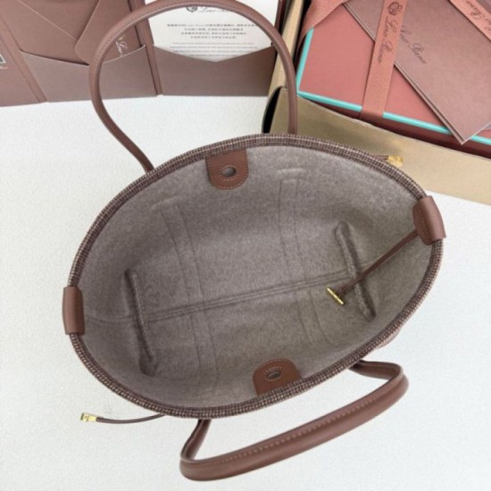 Replica di lusso Borsa shopper Loro Piana Ghiera Marrone Imitazioni Cloni Borsa shopper Loro Piana Ghiera Marrone firmate