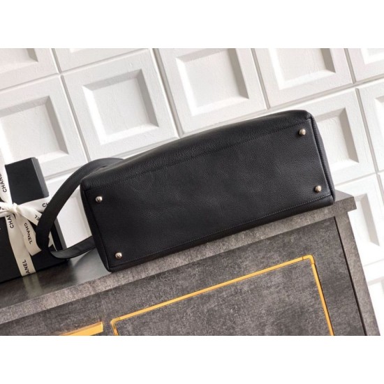 Replica di lusso Borsa tote Chanel Executive Cerf nera Imitazioni Cloni Borsa tote Chanel Executive Cerf nera firmate