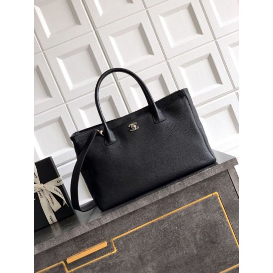 Replica di lusso Borsa tote Chanel Executive Cerf nera Imitazioni Cloni Borsa tote Chanel Executive Cerf nera firmate