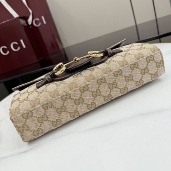 Replica di lusso Borse Firmate a tracolla media Gucci Horsebit Ristretto A0020Y marrone Imitazioni Cloni Borse Firmate Replica a tracolla media Gucci Horsebit Ristretto A0020Y marrone firmate