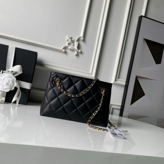 Replica di lusso Borse shopping piccola Chanel 26S AS6248 Nero Imitazioni Cloni Borse Replica shopping piccola Chanel 26S AS6248 Nero firmate