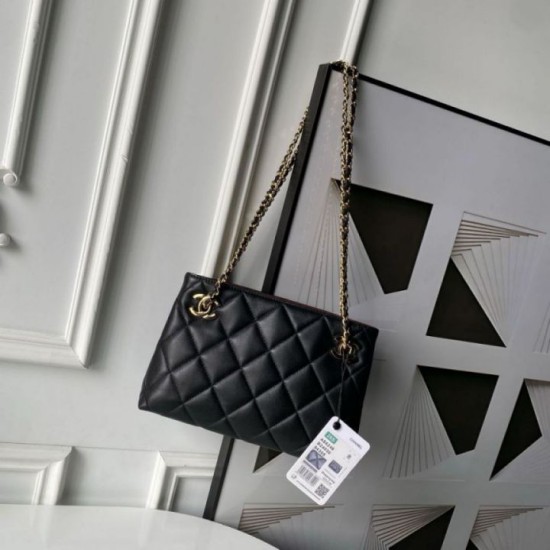 Replica di lusso Borse shopping piccola Chanel 26S AS6248 Nero Imitazioni Cloni Borse Replica shopping piccola Chanel 26S AS6248 Nero firmate