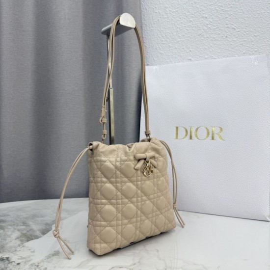 Replica di lusso Mini secchiello Dior Adiorable Albicocca Imitazioni Cloni Mini secchiello Dior Adiorable Albicocca firmate