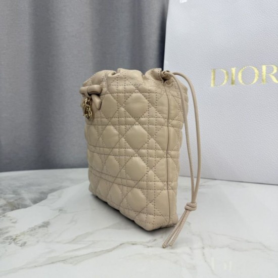 Replica di lusso Mini secchiello Dior Adiorable Albicocca Imitazioni Cloni Mini secchiello Dior Adiorable Albicocca firmate