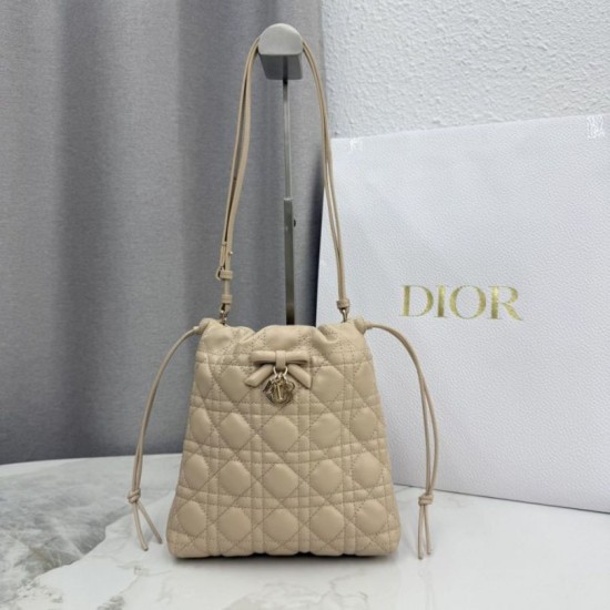 Replica di lusso Mini secchiello Dior Adiorable Albicocca Imitazioni Cloni Mini secchiello Dior Adiorable Albicocca firmate
