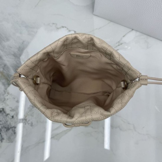 Replica di lusso Mini secchiello Dior Adiorable Albicocca Imitazioni Cloni Mini secchiello Dior Adiorable Albicocca firmate