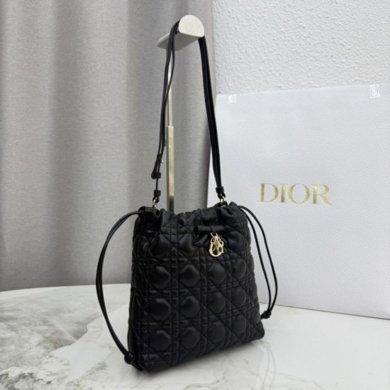 Replica di lusso Mini secchiello Dior Adiorable nera Imitazioni Cloni Mini secchiello Dior Adiorable nera firmate