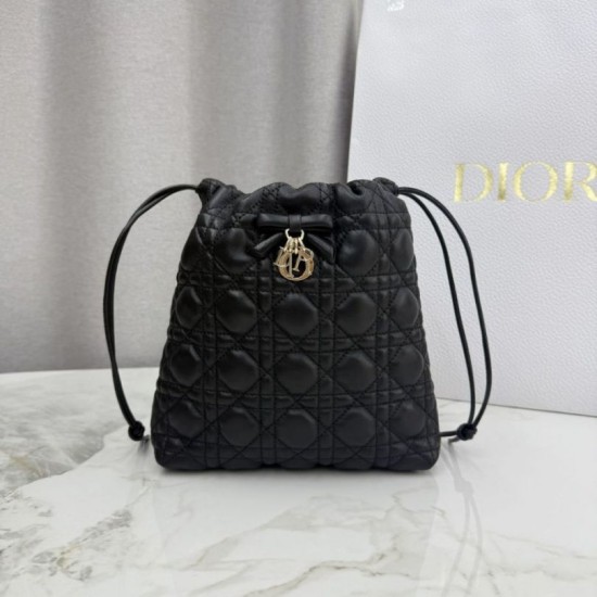 Replica di lusso Mini secchiello Dior Adiorable nera Imitazioni Cloni Mini secchiello Dior Adiorable nera firmate