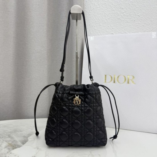 Replica di lusso Mini secchiello Dior Adiorable nera Imitazioni Cloni Mini secchiello Dior Adiorable nera firmate