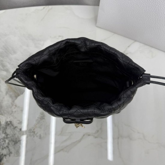 Replica di lusso Mini secchiello Dior Adiorable nera Imitazioni Cloni Mini secchiello Dior Adiorable nera firmate