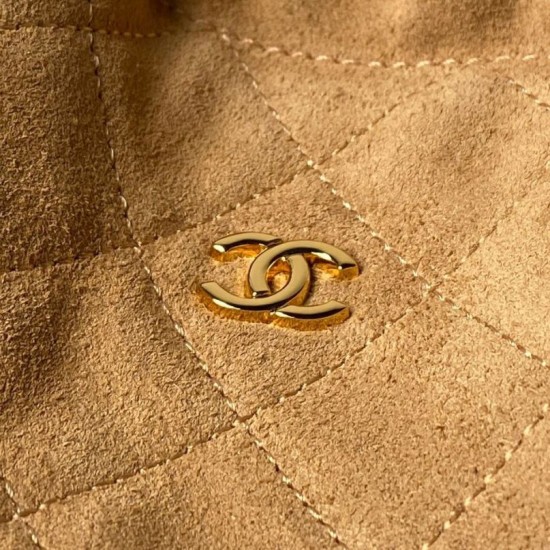 Cloni Borsa a secchiello Chanel AP5317 con coulisse scamosciata marrone firmate
