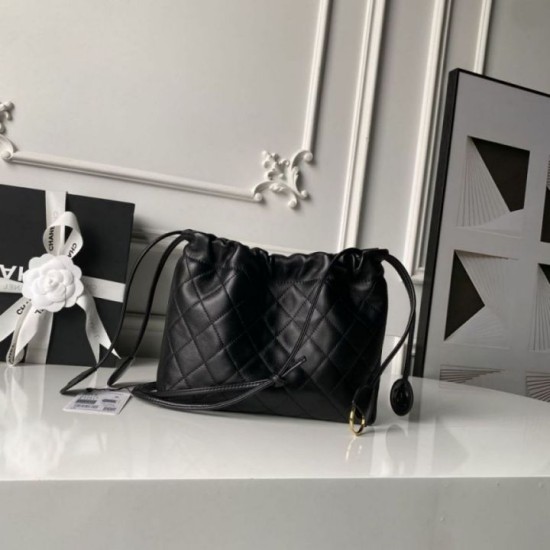 Replica di lusso Borsa a secchiello trapuntata Chanel 26s con coulisse AP5317 Nero Imitazioni Cloni Borsa a secchiello trapuntata Chanel 26s con coulisse AP5317 Nero firmate
