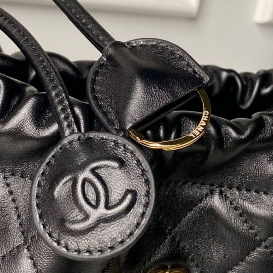 Replica di lusso Borsa a secchiello trapuntata Chanel 26s con coulisse AP5317 Nero Imitazioni Cloni Borsa a secchiello trapuntata Chanel 26s con coulisse AP5317 Nero firmate
