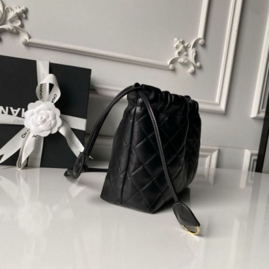 Replica di lusso Borsa a secchiello trapuntata Chanel 26s con coulisse AP5317 Nero Imitazioni Cloni Borsa a secchiello trapuntata Chanel 26s con coulisse AP5317 Nero firmate