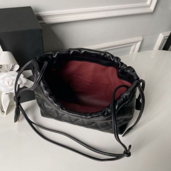Replica di lusso Borsa a secchiello trapuntata Chanel 26s con coulisse AP5317 Nero Imitazioni Cloni Borsa a secchiello trapuntata Chanel 26s con coulisse AP5317 Nero firmate