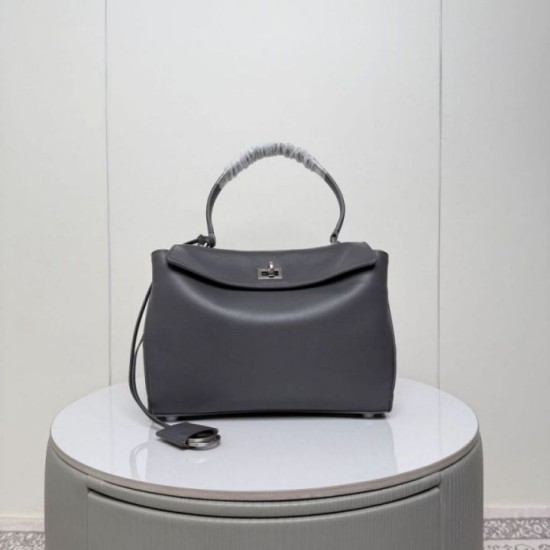 Replica di lusso Borsa a tracolla Balenciaga Rodeo media grigia Imitazioni Cloni Borsa a tracolla Balenciaga Rodeo media grigia firmate