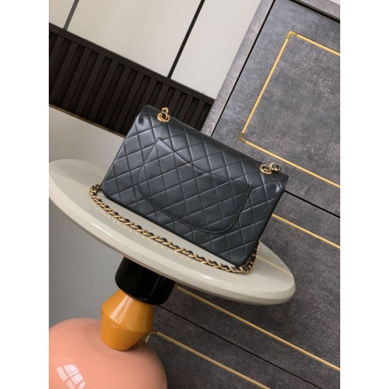Replica di lusso Borsa a mano Chanel classica Flap A1112 nera 20/25cm Imitazioni Cloni Borsa a mano Chanel classica Flap A1112 nera 20/25cm firmate