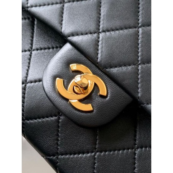 Replica di lusso Borsa a mano Chanel classica Flap A1112 nera 20/25cm Imitazioni Cloni Borsa a mano Chanel classica Flap A1112 nera 20/25cm firmate