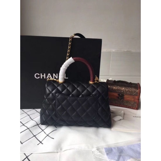 Replica di lusso Imitazioni borse griffate a mano Chanel Coco nera 23/28cm 01 Imitazioni Cloni Imitazioni borse griffate a mano Chanel Coco nera 23/28cm 01 firmate