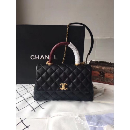 Replica di lusso Imitazioni borse griffate a mano Chanel Coco nera 23/28cm 01 Imitazioni Cloni Imitazioni borse griffate a mano Chanel Coco nera 23/28cm 01 firmate