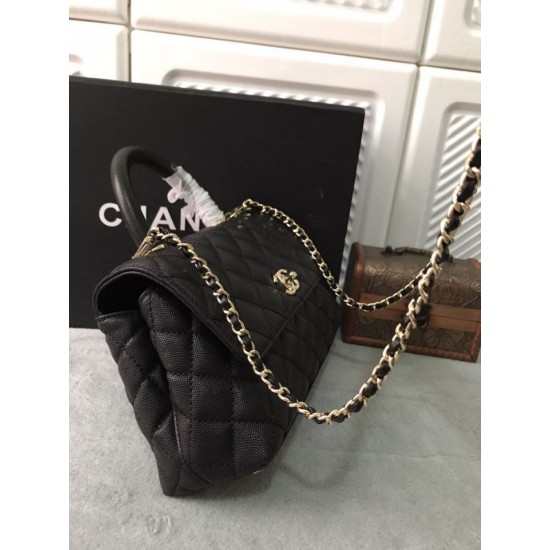 Replica di lusso Borsa a mano Chanel Coco nera 23/28cm 02 Imitazioni Cloni Borsa a mano Chanel Coco nera 23/28cm 02 firmate