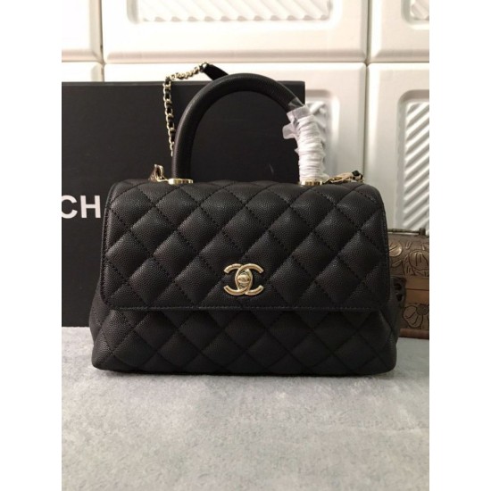Replica di lusso Borsa a mano Chanel Coco nera 23/28cm 02 Imitazioni Cloni Borsa a mano Chanel Coco nera 23/28cm 02 firmate