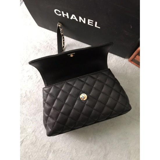 Replica di lusso Borsa a mano Chanel Coco nera 23/28cm 02 Imitazioni Cloni Borsa a mano Chanel Coco nera 23/28cm 02 firmate
