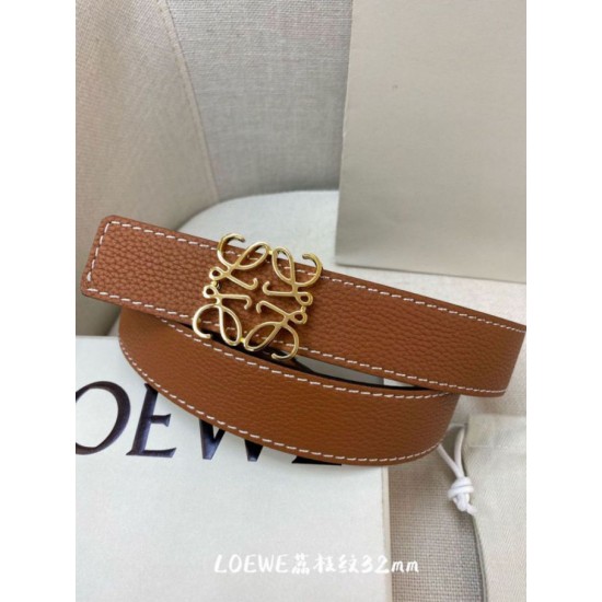 Replica di lusso Cintura reversibile Loewe Anagram 32mm Marrone/Blu Imitazioni Cloni Cintura reversibile Loewe Anagram 32mm Marrone/Blu firmate