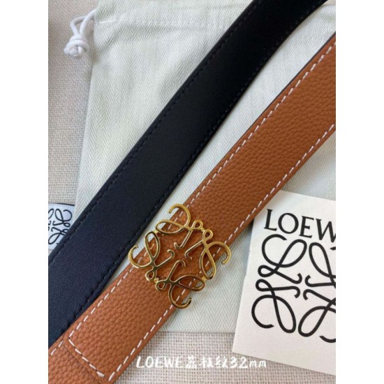 Replica di lusso Cintura reversibile Loewe Anagram 32mm Marrone/Blu Imitazioni Cloni Cintura reversibile Loewe Anagram 32mm Marrone/Blu firmate